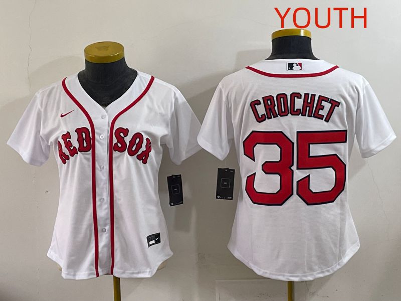 Youth 2025 Boston Red Sox #35 Crochet White Game Nike MLB Jersey style 1->youth mlb jersey->Youth Jersey